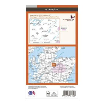 Orange Ordnance Survey Explorer 417 Monadhliath Mountains North  Strathdearn Map With Digital Version