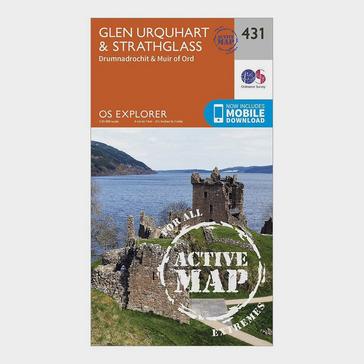 Orange Ordnance Survey Explorer Active 431 Glen Urquhart & Strathglass Map With Digital Version