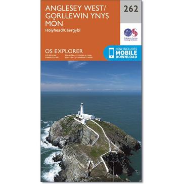 Orange Ordnance Survey Explorer 262 Anglesey West Map With Digital Version
