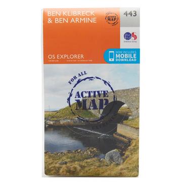 Orange Ordnance Survey Explorer Active 443 Ben Klibreck & Ben Armine Map With Digital Version