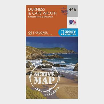 Orange Ordnance Survey Explorer Active 446 Durness & Cape Wrath Map With Digital Version