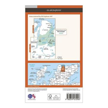 Orange Ordnance Survey Explorer Active 447 Ben Hope, Ben Loyal & Kyle of Tongue Map With Digital Version