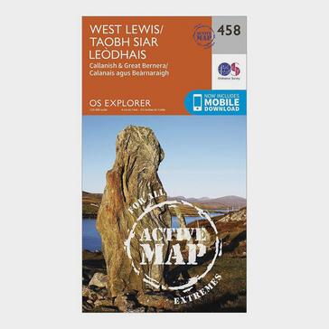 Orange Ordnance Survey Explorer Active 458 West Lewis Map With Digital Version
