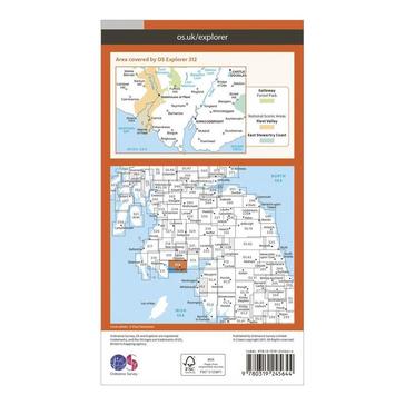 Orange Ordnance Survey Explorer 312 Kirkcudbright & Castle Douglas Map With Digital Version