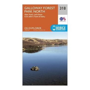 Orange Ordnance Survey Explorer 318 Galloway Forest Park North Map With Digital Version