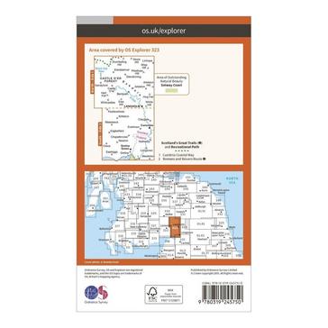 Orange Ordnance Survey Explorer 323 Eskdale & Castle O'er Forest Map With Digital Version
