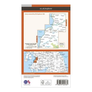 Orange Ordnance Survey Explorer 326 Ayr & Troon Map With Digital Version