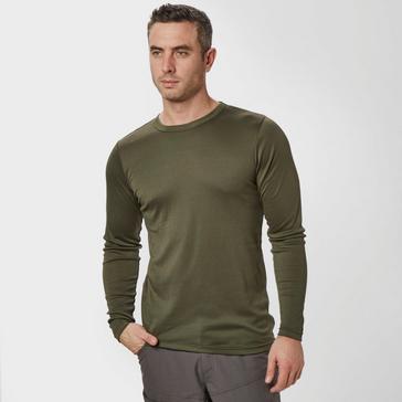 Green Peter Storm Mens Long Sleeved Thermal Crew Neck Top Khaki