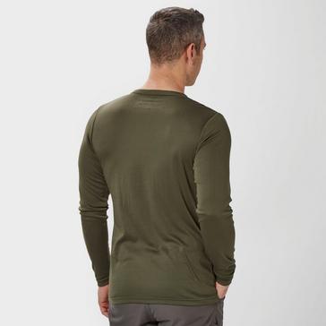 Green Peter Storm Mens Long Sleeved Thermal Crew Neck Top Khaki