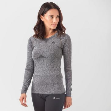 Grey Odlo Women's SUW Performance Light Long Sleeve Baselayer