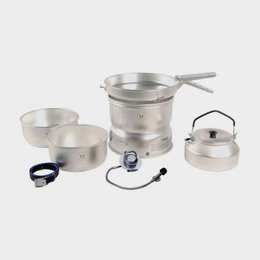 Silver Trangia 25-2 GB Stove with Alloy Pans, Kettle & Gas Burner