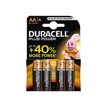 Black Duracell Plus Power AA Batteries (4 Pack)