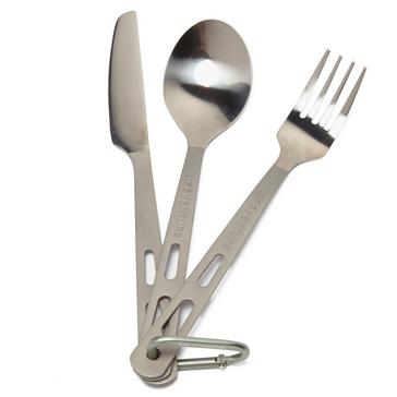 Grey LIFEVENTURE Titanium KFS Set Camping Cutlery