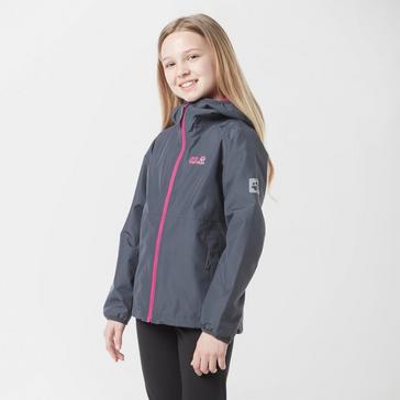 Grey Jack Wolfskin Kids' Mount Luna Waterproof Jacket