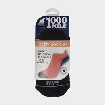 Black 1000 MILE Women's Single Layer Activ Socklets- 1 Pack