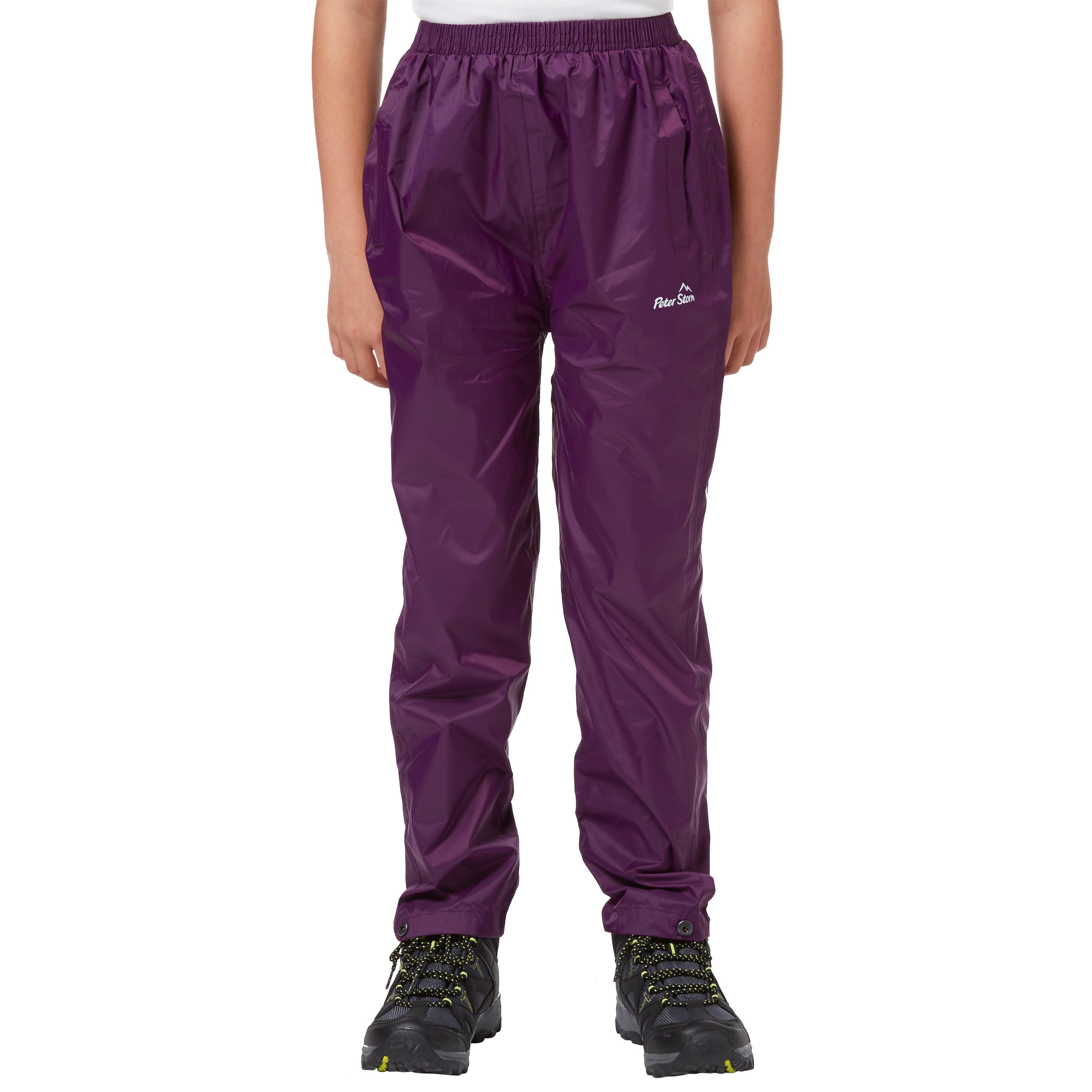 Kids Packable Waterproof Pants Purple