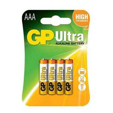 White GP Batteries Ultra Alkaline AAA Batteries (4 Pack)