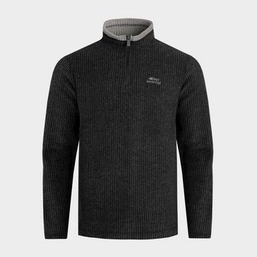 Black Weird Fish Men's Eco 1/4 Zip Grid Fleece