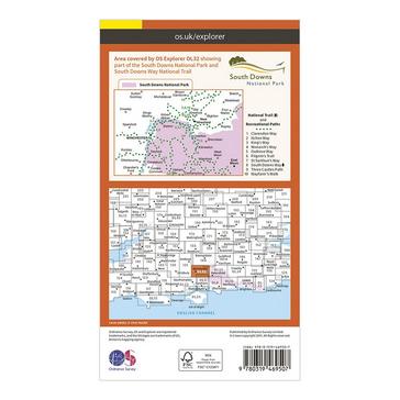 Orange Ordnance Survey Explorer Active OL32 Winchester, New Alresford & East Meon Map