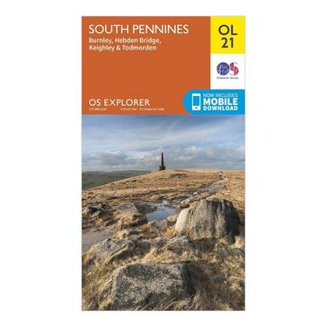 Orange Ordnance Survey Explorer OL 21 South Pennines Map