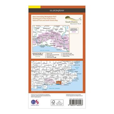Orange Ordnance Survey Explorer Active OL 11 Brighton & Hove Map