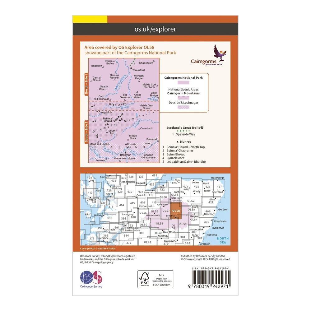 Ordnance Survey OL58 BRAEMAR TOMINTOUL GLEN AV Review