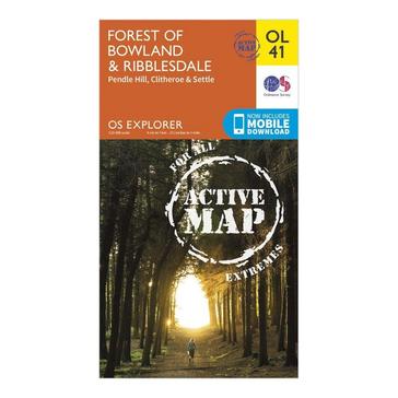 Orange Ordnance Survey Explorer OL 41 Active D Forest of Bowland Map