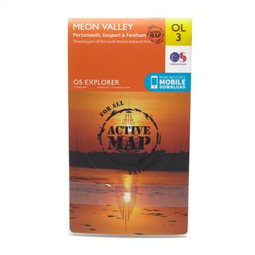 Orange Ordnance Survey Explorer OL 3 Active D Meon Valley Map