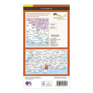 Orange Ordnance Survey Explorer OL 3 Active D Meon Valley Map