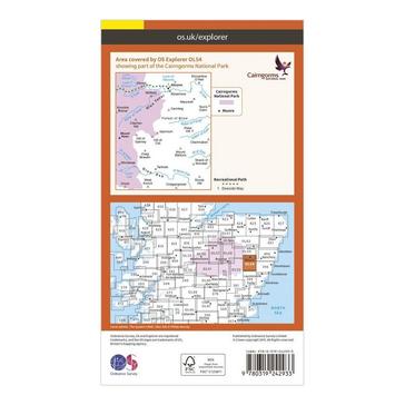 Orange Ordnance Survey Explorer OL54 Glen Esk & Glen Tanar Map With Digital Version