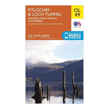 Orange Ordnance Survey Explorer OL 49 Pitlochry  Loch Tummel Map