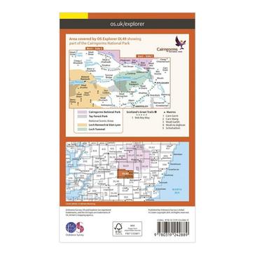 Orange Ordnance Survey Explorer OL 49 Pitlochry  Loch Tummel Map