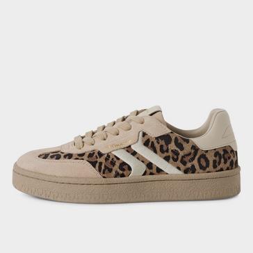 Brown Tamaris Women's Fur Suede Leather Fashion Lace Up Sneakers