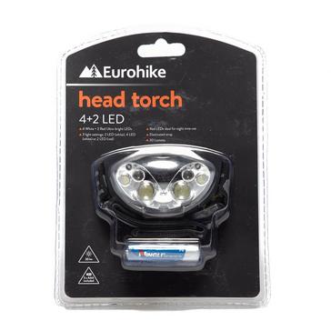 Black Eurohike 6 LED Head Torch Black