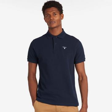 Blue Barbour Mens Sports Mix Polo Shirt Midnight