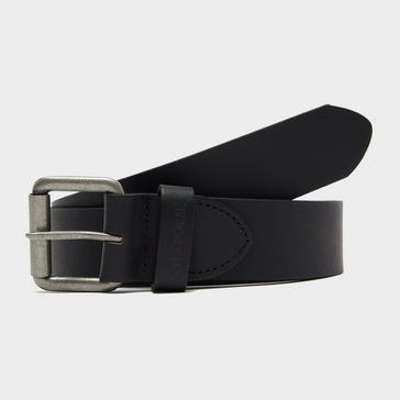 Black Barbour Matt Leather Belt Black