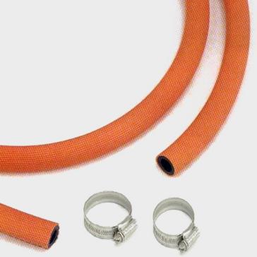 Orange Continental Gas Hose & Two Clips