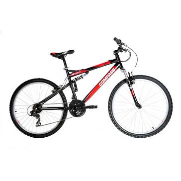 Black-Red Compass 55 Degree North Steel Full Suspension Mountain Bik
