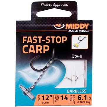 Silver Middy Fast Stop Carp Long Hook to Nylon (Size 12)