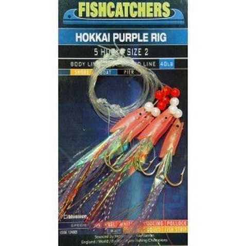 Nocolour BLUEZONE Fishcatcher 5 Hook Hokkai Purple Rig 2/0