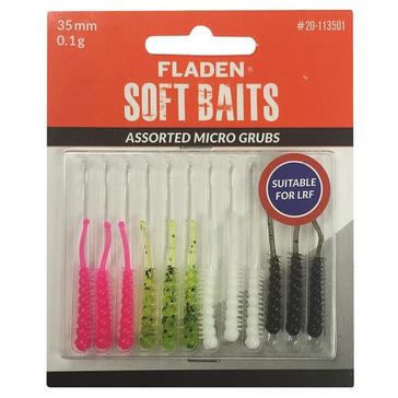 MULTI FLADEN Soft Baits Assorted Micro Grubs 35mm 0.1g (Pack of 12)