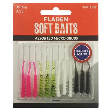 MULTI FLADEN Soft Baits Assorted Micro Grubs 35mm 0.1g (Pack of 12)