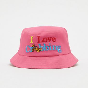 Pink BlueZone Kids’ I Love Crabbing Bucket Hat