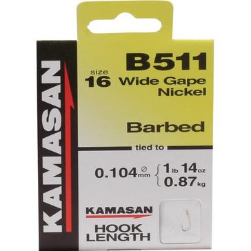 Blue Kamasan B511 Barbed Hooks To Nylon Size 24 10pk