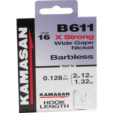 Blue Kamasan B611 XStrong Barbed Hooks To Nylon Size 22 10pk