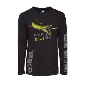 Black FLADEN Long Sleeve T-Shirt Hungry Pike (Black)