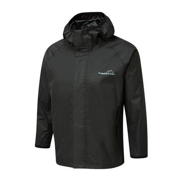 Black FREEDOMTRAIL Kids' Stowaway Waterproof Jacket