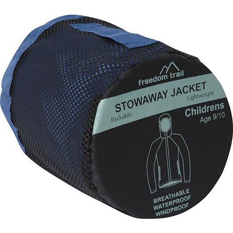 Twilight Blue FREEDOMTRAIL Kids' Stowaway Waterproof Jacket