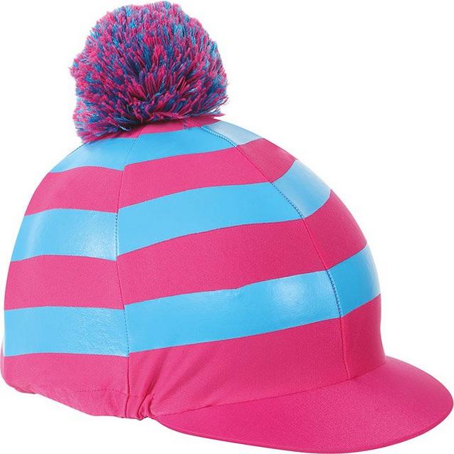 Multi Shires Pom Pom Hat Cover Blue/Pink image 1