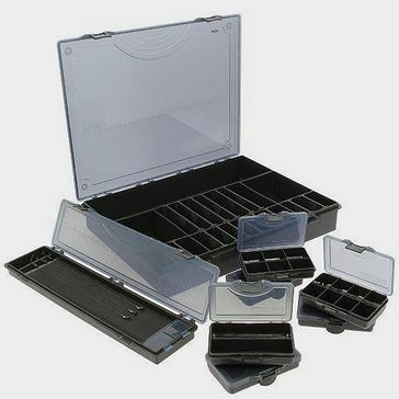Grey NGT Deluxe Tackle Box & Six Boxes + Hair Rig Holder